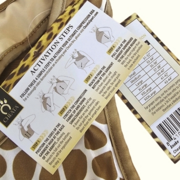 Cheata Equestrian Safari Trotter Bra Ultimate Compression Sport Bra Snake NWT - Picture 9 of 11